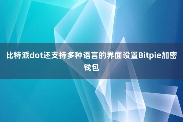 比特派dot还支持多种语言的界面设置Bitpie加密钱包