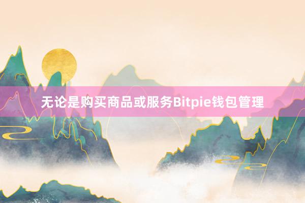 无论是购买商品或服务Bitpie钱包管理