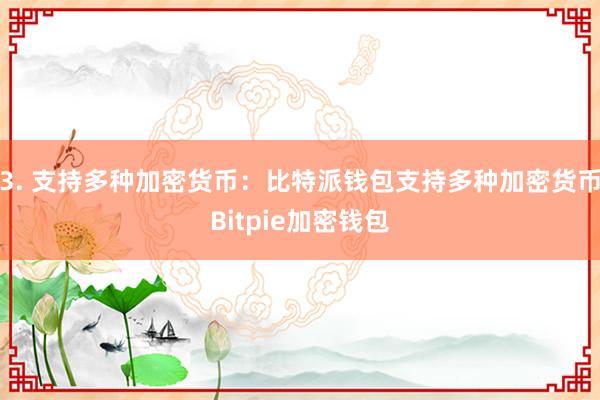 3. 支持多种加密货币：比特派钱包支持多种加密货币Bitpie加密钱包