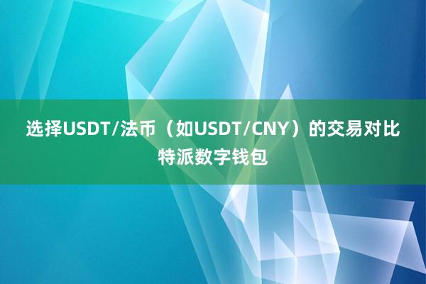 选择USDT/法币（如USDT/CNY）的交易对比特派数字钱包