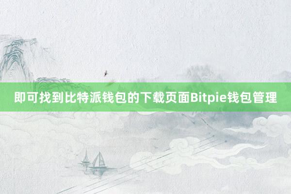 即可找到比特派钱包的下载页面Bitpie钱包管理