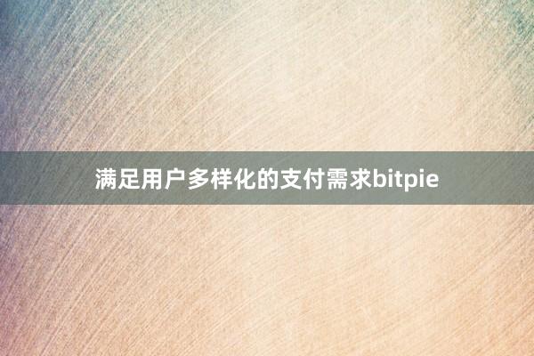 满足用户多样化的支付需求bitpie