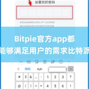 Bitpie官方app都能够满足用户的需求比特派