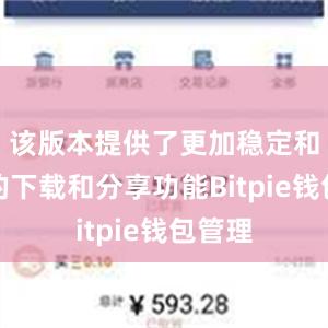 该版本提供了更加稳定和高效的下载和分享功能Bitpie钱包管理